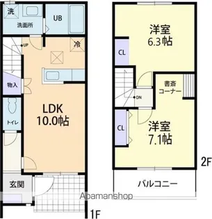 フォーリアテラス C【106号室】の間取り