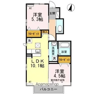 ベル・プリム【1階】の間取り