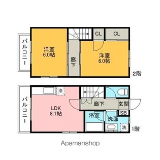 タウンハウス高雄【1階】の間取り