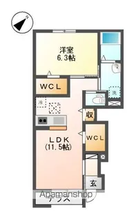 ルミエールドゥース【1階】の間取り