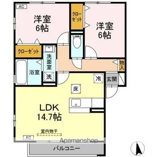 フロール C【1階】の間取り