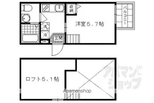 ロフティ四条大宮【206号室】の間取り