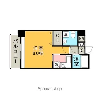エステートモア警固【1210号室】の間取り