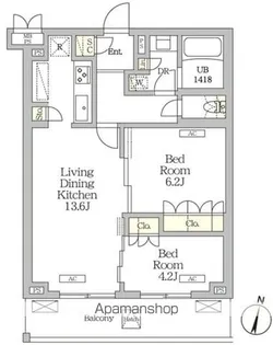 ミレーネ滝野川【4階】の間取り