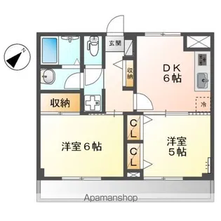 メゾンコンフォース【1階】の間取り