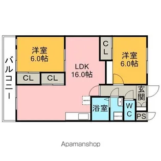 アイリス八橋【3B号室】の間取り