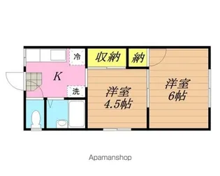 ハイツ伊那里【202号室】の間取り