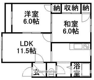 グレースハイツ新道東【1階】の間取り