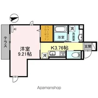 南秀苑かつやま【105号室】の間取り
