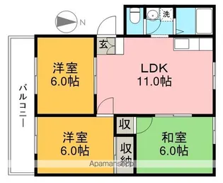 ハイツアネックス E棟【2階】の間取り