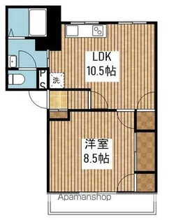 シティパレス新潟【304号室】の間取り