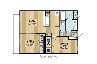 グランドゥール【203号室】の間取り