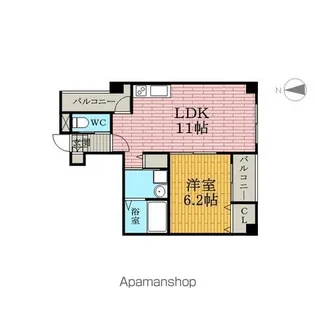 レクシア西中島Ⅰ【302号室】の間取り