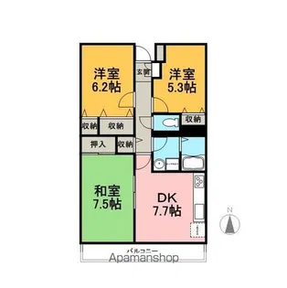 アウローラ上香貫【202号室】の間取り