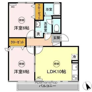 グランツ松島B棟【3階】の間取り