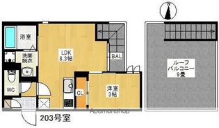 Grandtic 筑紫通り【2階】の間取り