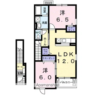 ヴィラセレナーデ B【2階】の間取り