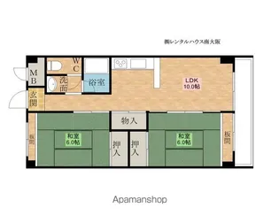 第一磯屋敷マンション【6階】の間取り