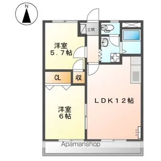中切ハイム【2階】の間取り