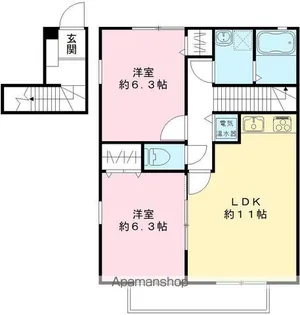 ジュヴィエ壱番館【202号室号室】の間取り