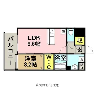 ヴィラージュ県庁前Ⅱ【9階】の間取り