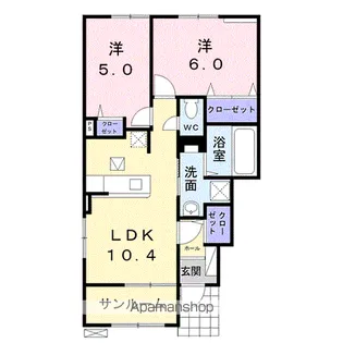 福岡県久留米市田主丸町益生田【アパート】の間取り