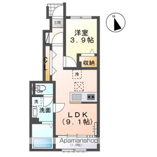 西五城新築アパート【1階】の間取り