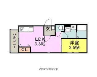 CLOVER津福【1階】の間取り