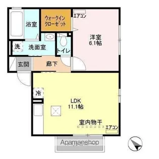 ヴィラ・ロワール【102号室】の間取り