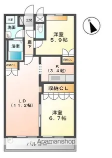 フォレストヴィラⅡ【1階】の間取り