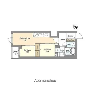 グランカーサ千駄木【1階】の間取り