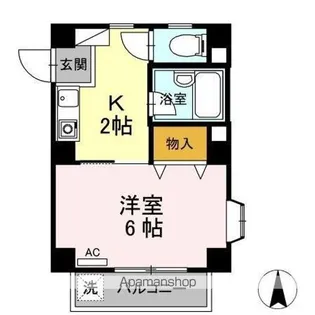 SUMIワンルームマンション【3階】の間取り