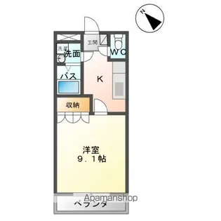アルコバレーノ新白河【1階】の間取り