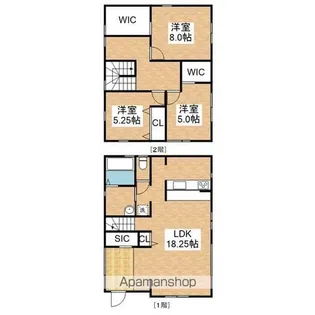 愛知県長久手市作田2丁目【一戸建】の間取り
