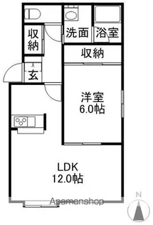 フィオーレ発寒173B【202号室】の間取り