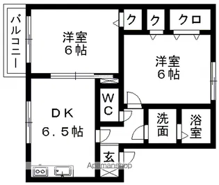オークスドュール・ウルゲ B棟【210号室】の間取り