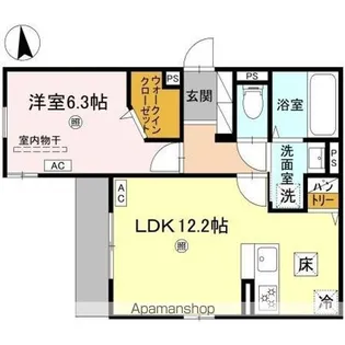 アザレア深江橋【1階】の間取り