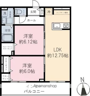 カーサファルコン【1階】の間取り