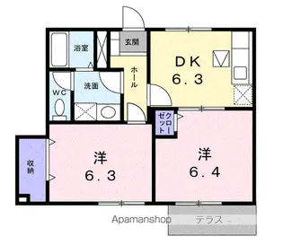 ファニト宮下【1階】の間取り