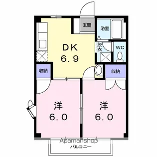 ソレイユⅠ【2階】の間取り