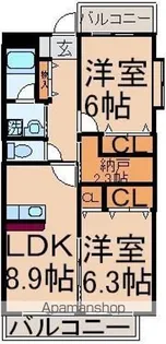 ブランシェ中神【5階】の間取り