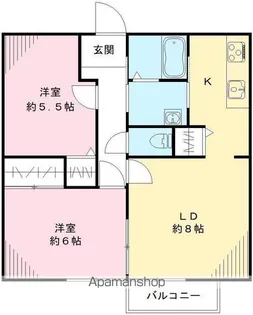 ラウンドフィールド霞 B【103号室号室】の間取り