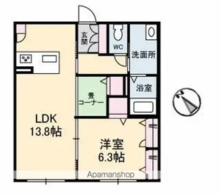 サンシティ水野【1階】の間取り