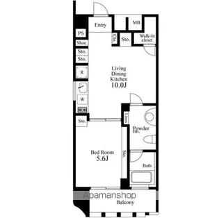 プライマル新宿若松町【14階】の間取り