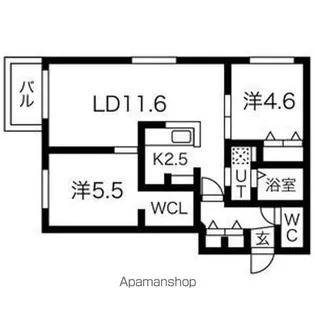 エアフォルク学園前【3階】の間取り