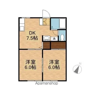 白石ハイツD棟【102号室】の間取り