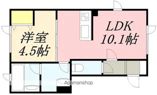 ラトゥール谷地頭【1階】の間取り