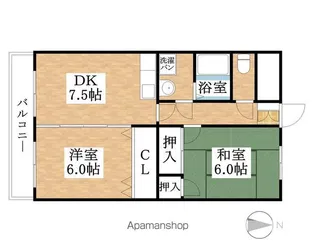 オスカーハイツⅡ【402号室】の間取り