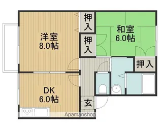 アンシャンテ沖田C棟【102号室】の間取り