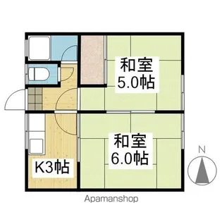 向陽荘【2階】の間取り